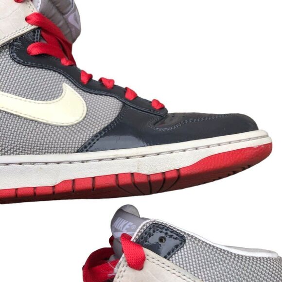 Vintage 2008 Nike Dunk High Patent Toe Grey Sunburst Size 10 - Picture 10 of 16